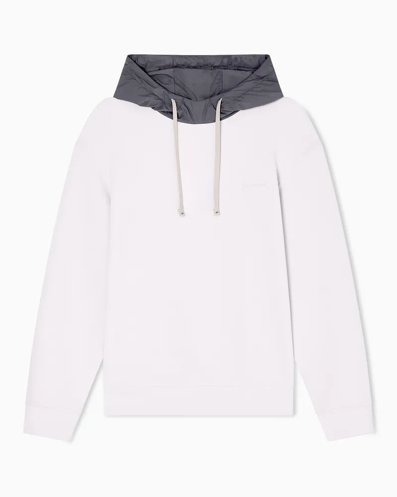 Armani Exchange Felpa con cappuccio a contrasto Bianco