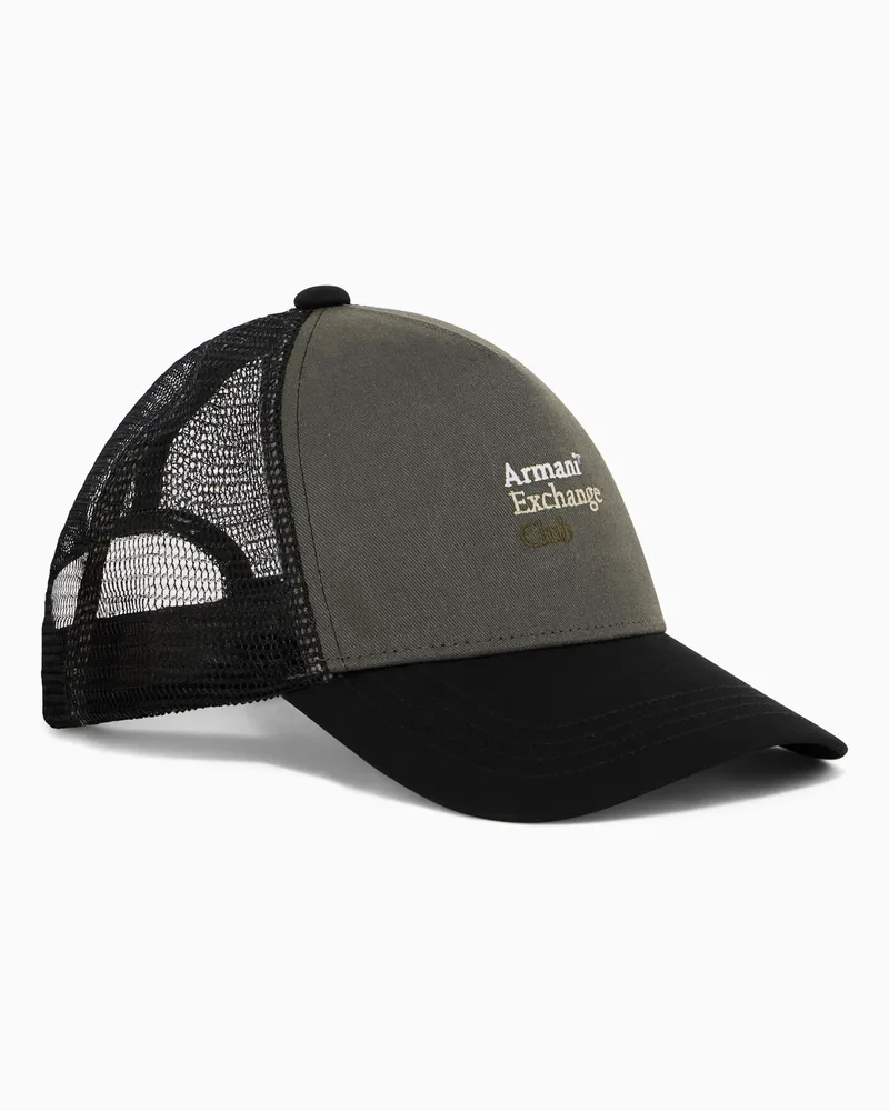 Armani Exchange Cappellino in Twill di Cotone Classico e Versatile Verde