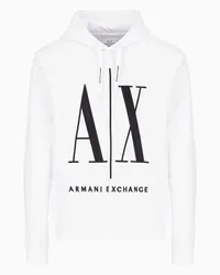 Armani Exchange OFFICIAL STORE Felpa Con Cappuccio Icon Project Bianco