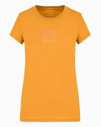 Armani Exchange OFFICIAL STORE T-shirt Slim Fit Con Monogram In Cotone Organico Asv Arancione