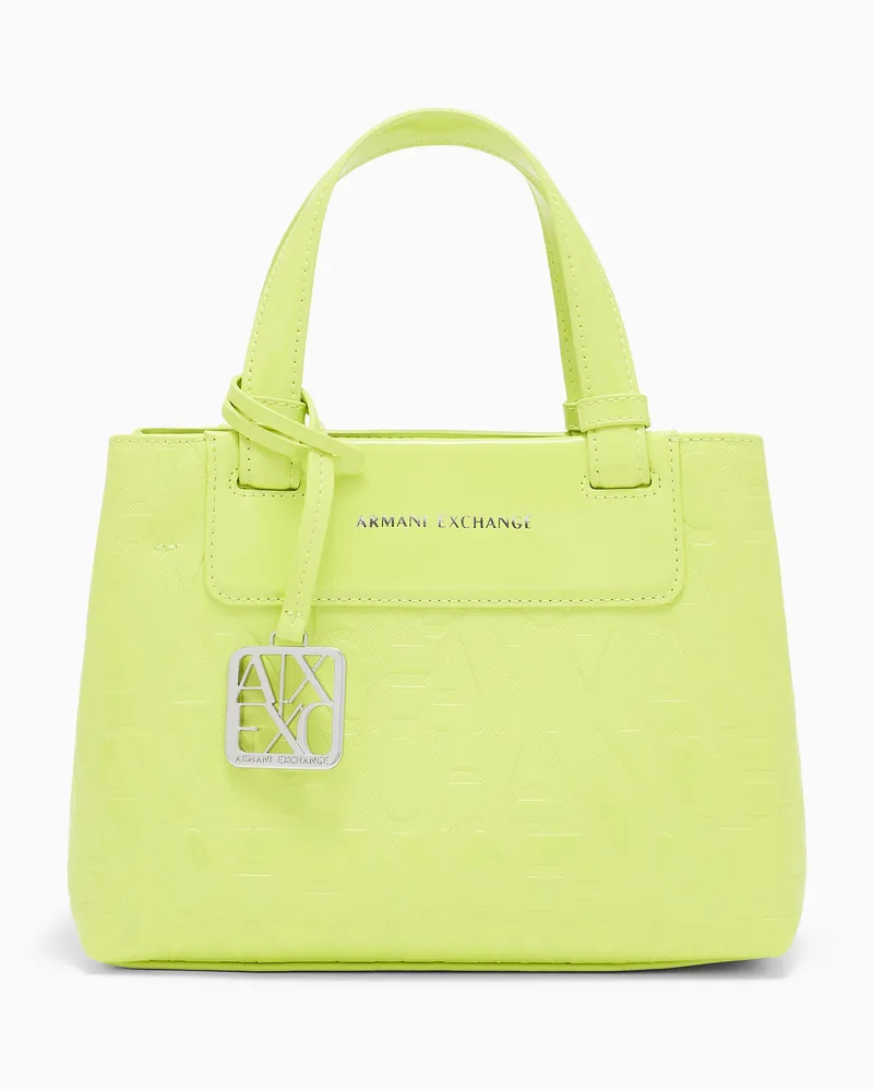 Armani Exchange Borse in tessuto tecnico shopper con logo allover Verde