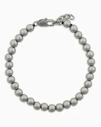 Armani Exchange OFFICIAL STORE Bracciale Con Perline In Ottone Color Argento Argento