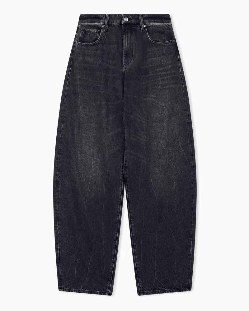 Armani Exchange Jeans 5 tasche over in denim di cotone Nero