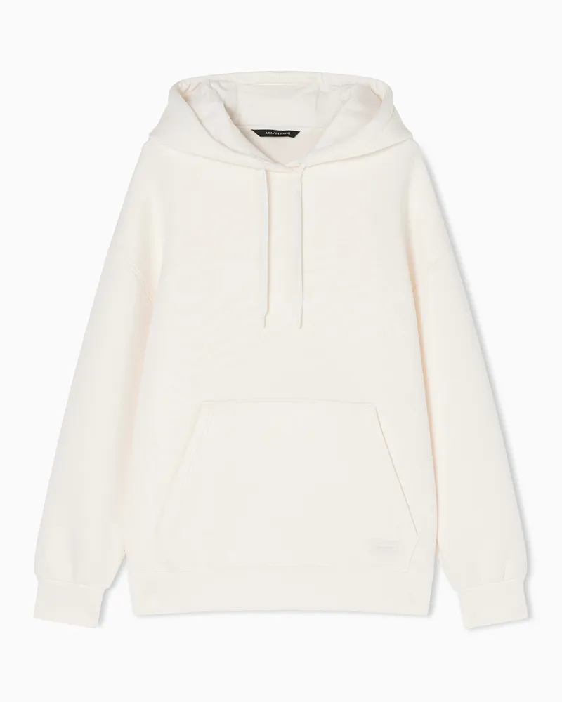 Armani Exchange Felpa con cappuccio in tessuto scuba Bianco
