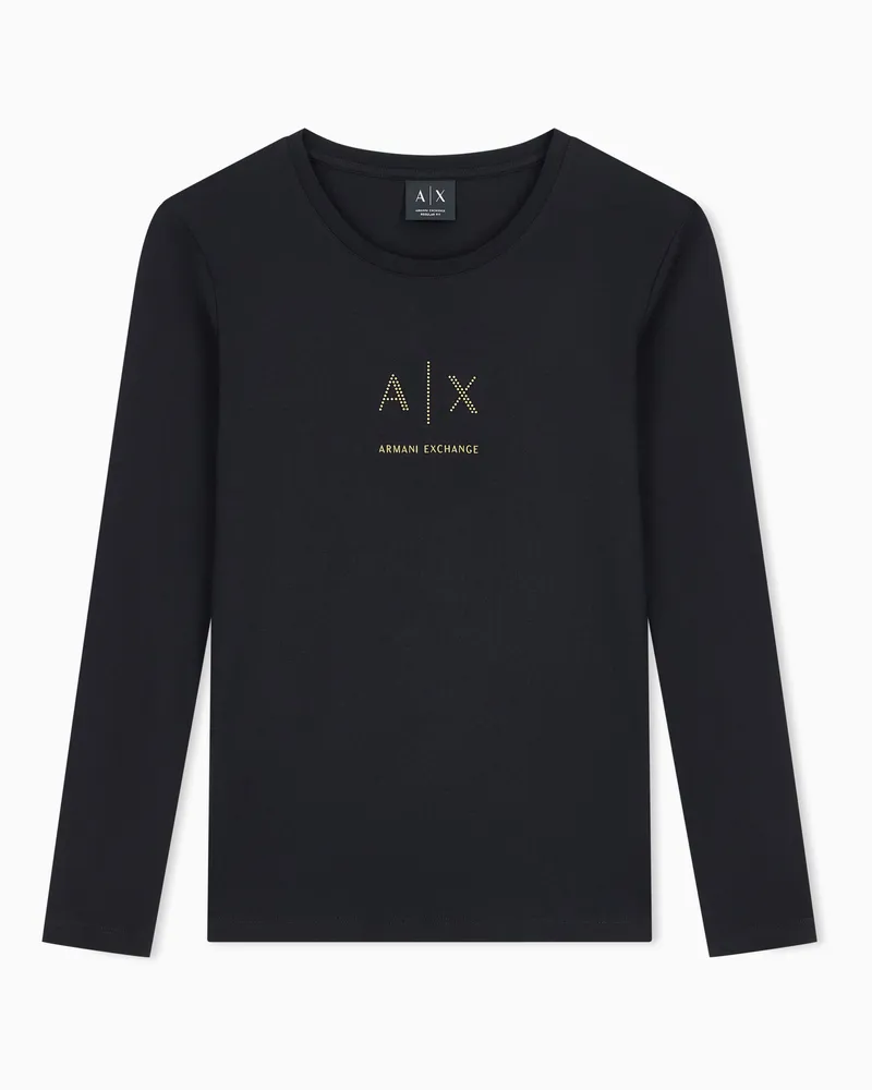 Armani Exchange T-shirt vestibilità regolare in jersey cotone organico Nero