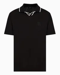 Armani Exchange OFFICIAL STORE Polo Con Profili Del Collo A Contrasto In Cotone Asv Nero