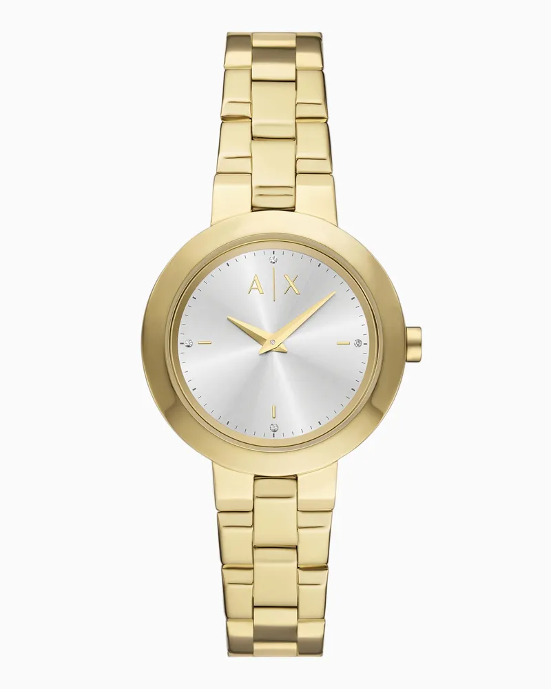 Armani Exchange Orologio a due lancette in acciaio inossidabile color oro Multicolore
