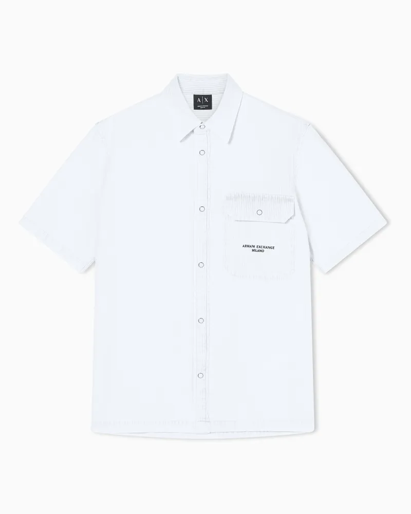 Armani Exchange Camicia in cotone Blu