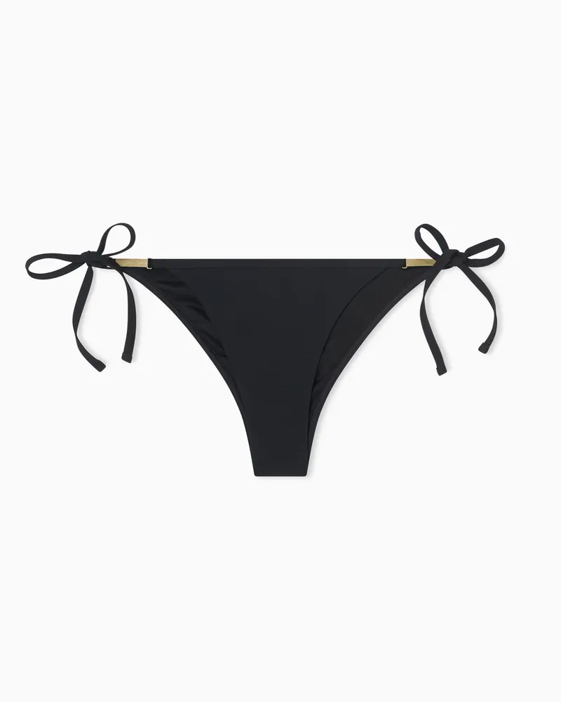 Armani Exchange Slip Bikini Vita Bassa in Tessuto Stretch Nero
