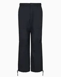 Armani Exchange OFFICIAL STORE Pantaloni Over In Twill Di Cotone Con Coulisse Nero