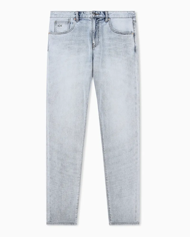 Armani Exchange Jeans 5 tasche slim fit in denim di cotone Blu