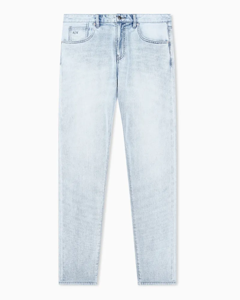 Armani Exchange Jeans 5 tasche slim fit in denim di cotone Blu