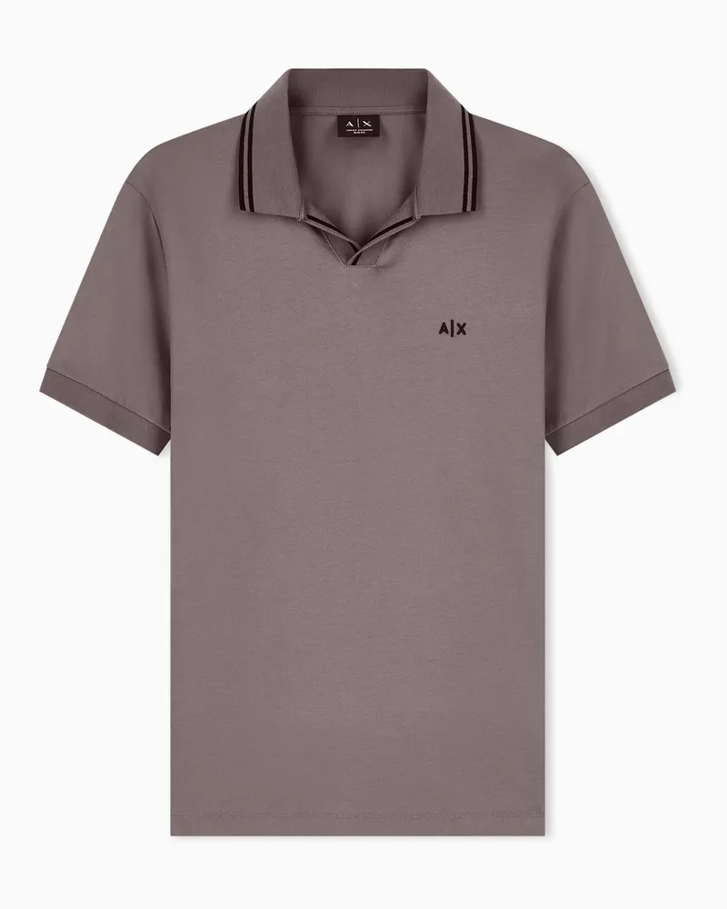 Armani Exchange Polo vestibilità regolare in jersey di cotone mercerizzato Marrone