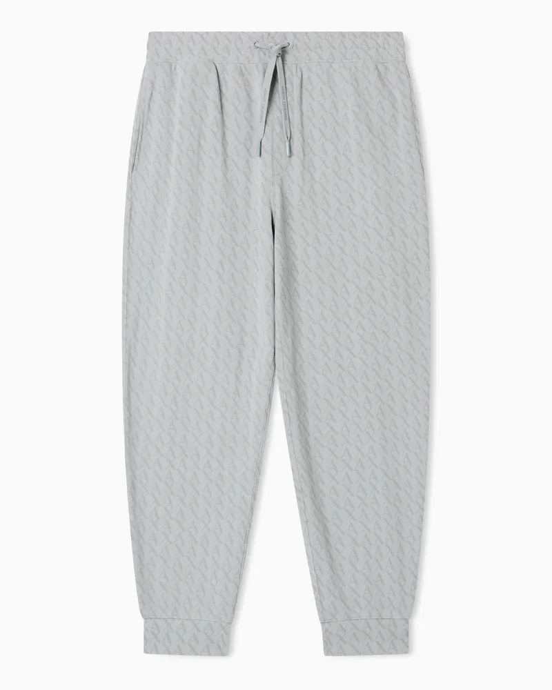 Armani Exchange Pantaloni jogger con stampa logo all-over Grigio