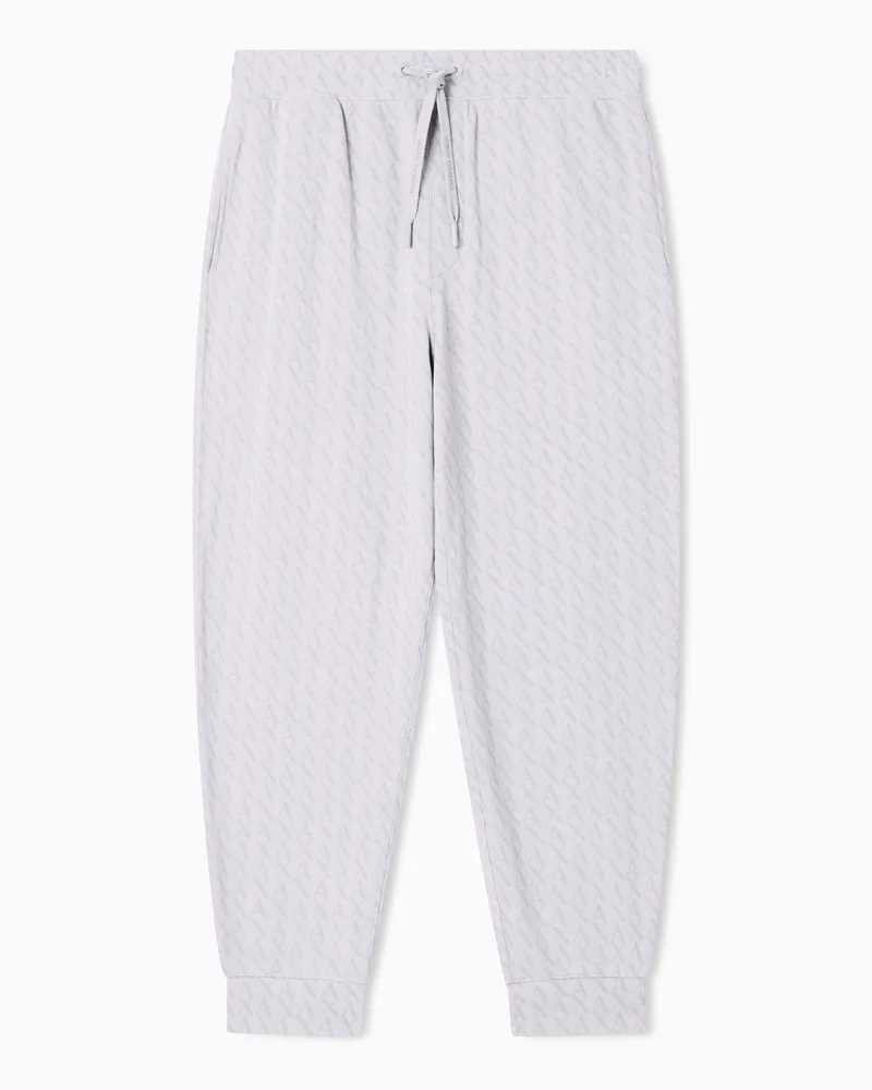 Armani Exchange Pantaloni cotone jogger con stampa Grigio