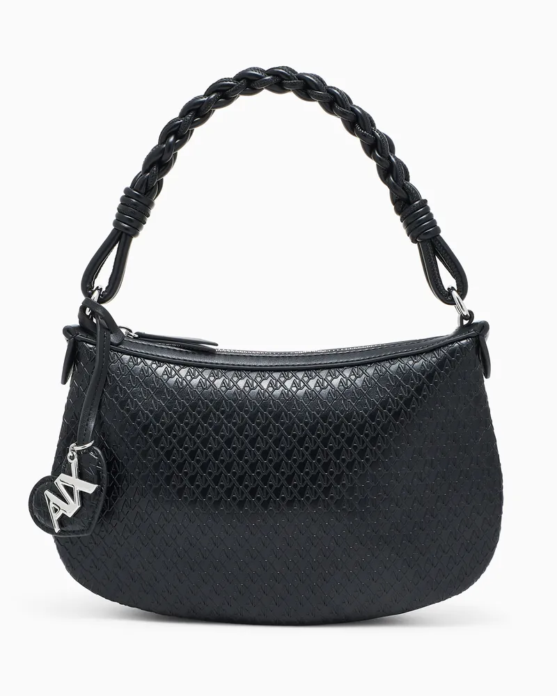 Armani Exchange Mini Borsa a Spalla  in tessuto liscio Nero