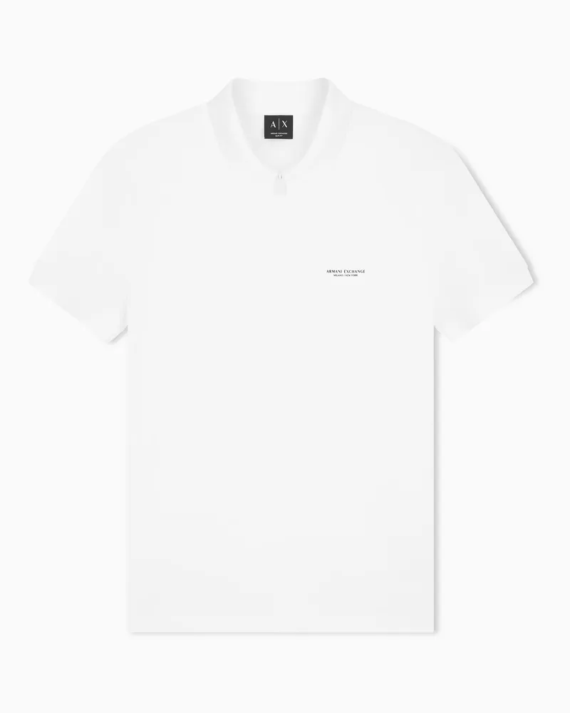 Armani Exchange Polo slim fit in jersey di cotone stretch Bianco