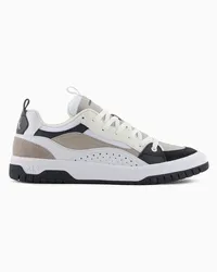 Armani Exchange OFFICIAL STORE Sneakers Con Inserti In Suede A Contrasto Bianco