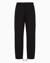 Armani Exchange OFFICIAL STORE Pantaloni In Cotone Stretch Con Stringitori Sulle Caviglie Nero