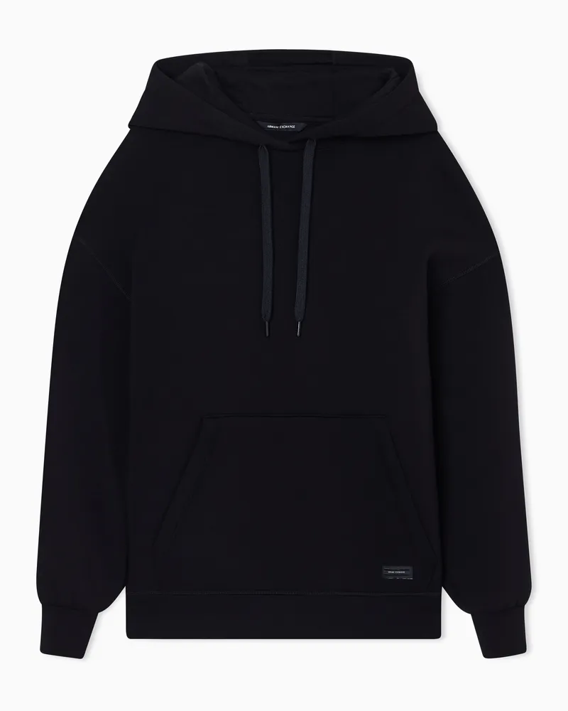 Armani Exchange Felpa con cappuccio in tessuto scuba Nero