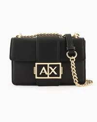 Armani Exchange OFFICIAL STORE Borsa A Spalla Piccola Con Logo E Tracolla In Catena Asv Nero