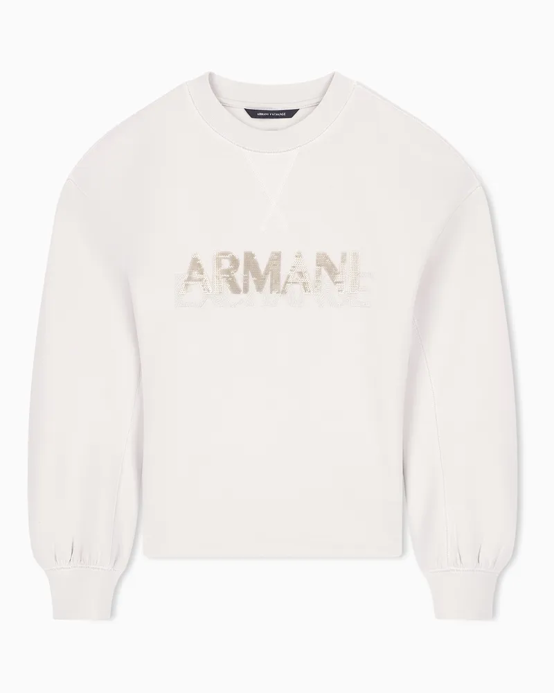 Armani Exchange Felpa regular fit in tessuto scuba di viscosa stretch Beige