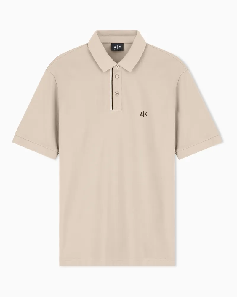 Armani Exchange Polo Piqué di Cotone basic Beige