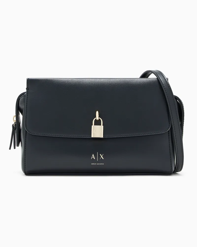 Armani Exchange Borsa a tracolla con patta e chiusura in metallo Nero