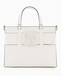 Armani Exchange OFFICIAL STORE Tote Bag Grande Con Doppi Manici E Tracolla Bianco