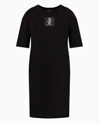 Armani Exchange OFFICIAL STORE T-dress Con Monogram In Cotone Organico Asv Nero