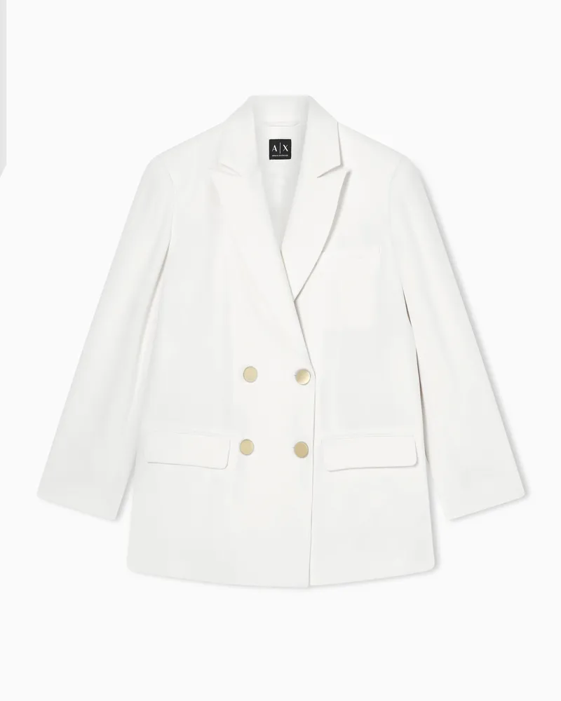 Armani Exchange Giacca doppiopetto in tessuto misto Bianco