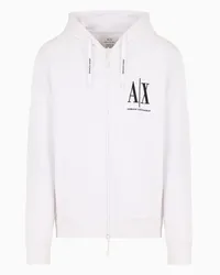 Armani Exchange OFFICIAL STORE Felpa Con Cappuccio E Zip Icon Project Bianco