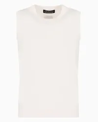 Armani Exchange OFFICIAL STORE Top In Maglia Riciclata Con Patch Monogram Asv Bianco