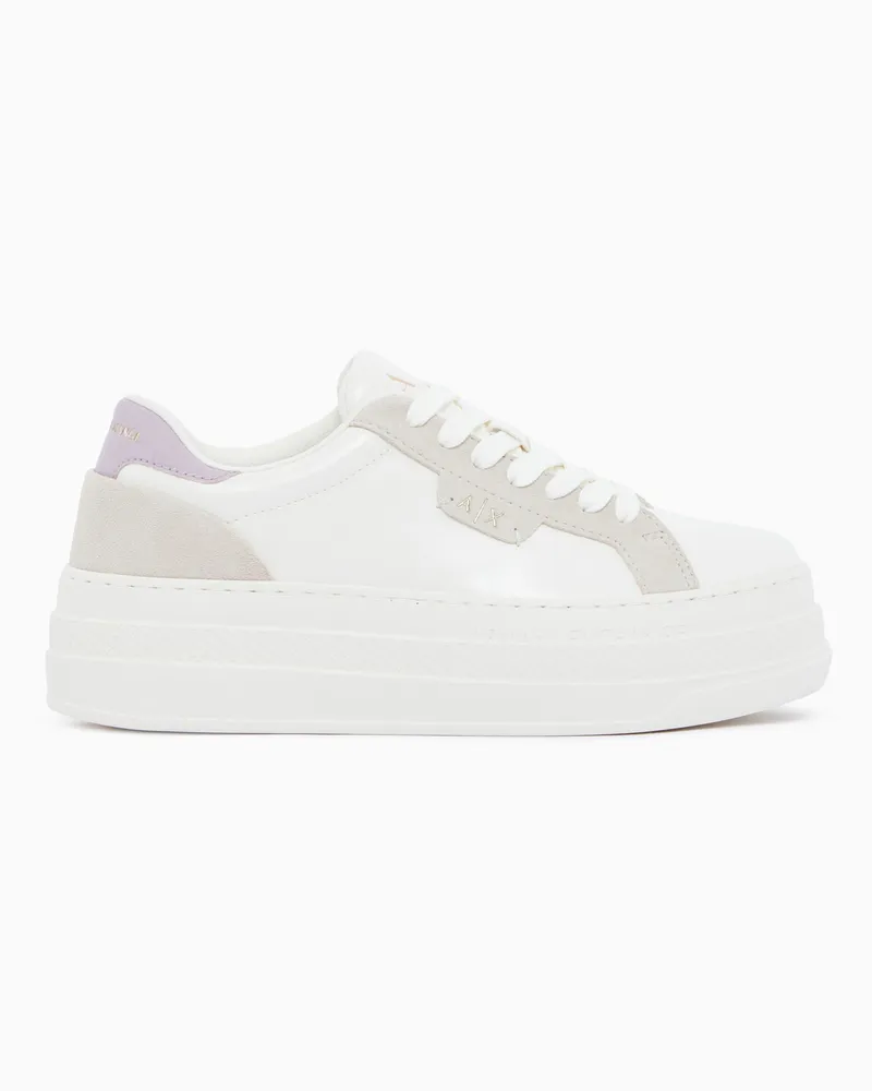 Armani Exchange Sneakers Jane con suola platform e dettagli in pelle Rosa