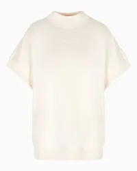 Armani Exchange OFFICIAL STORE Felpa A Maniche Corte Con Collo Alto In Cotone Organico Asv Bianco