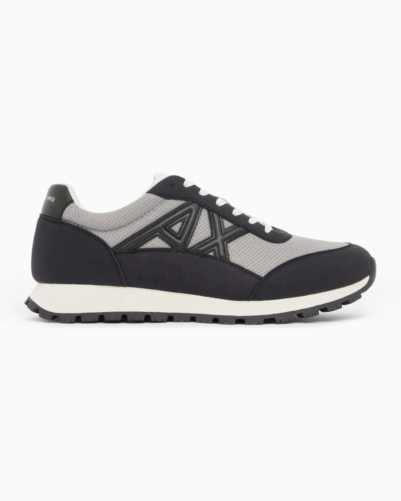 Armani Exchange Sneakers in mesh e microfibra con suola in gomma Grigio
