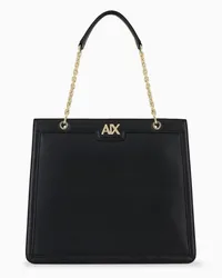 Armani Exchange OFFICIAL STORE Tote Bag Con Manici In Catena Nero