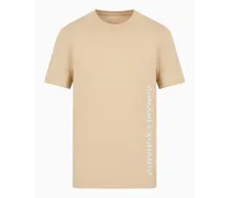 Armani Exchange OFFICIAL STORE T-shirt Regular Fit In Cotone Organico Asv Con Stampa Beige