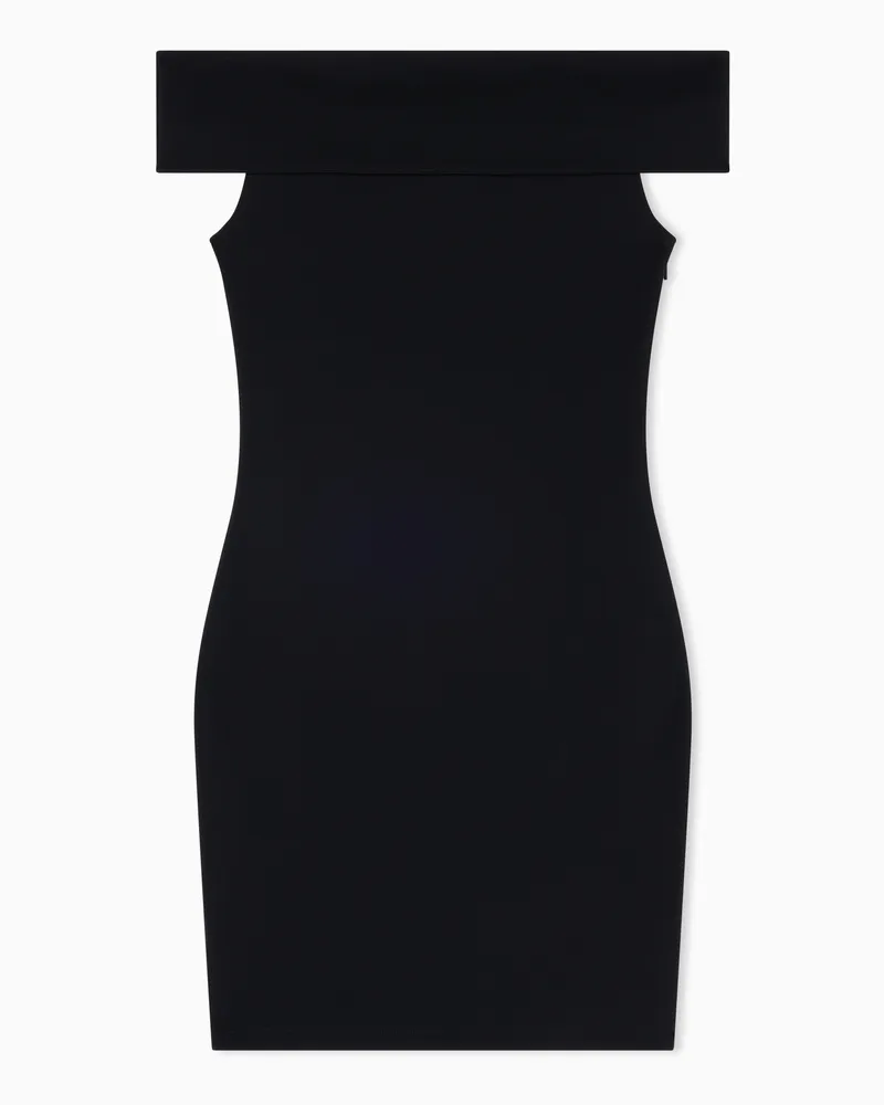 Armani Exchange Miniabito in Ottoman scollo a barca Nero