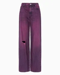 Armani Exchange OFFICIAL STORE Jeans Low Rise Relaxed Fit Special Wash Glitterato Fucsia