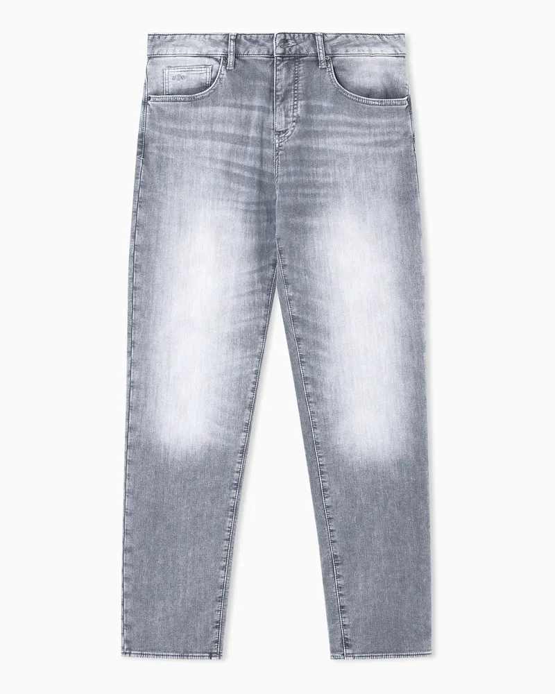 Armani Exchange Jeans stone washed a cinque tasche in cotone Grigio