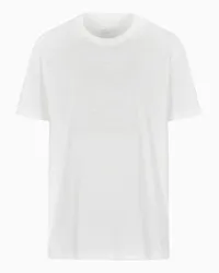 Armani Exchange OFFICIAL STORE T-shirt Regular Fit In Cotone Organico Con Maxi Logo A Tono Asv Bianco