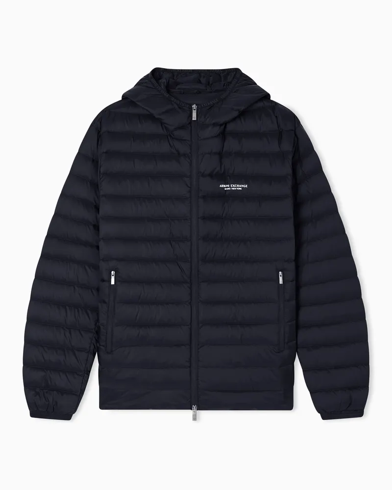 Armani Exchange Piumino fullzip ultraleggero con cappuccio Nero