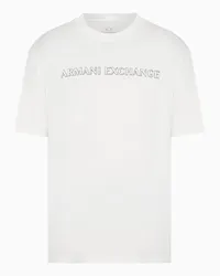 Armani Exchange OFFICIAL STORE T-shirt Regular Fit In Cotone Organico Con Lettering Logo Asv Bianco