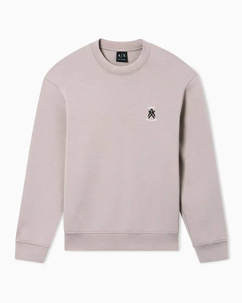 Armani Exchange Felpa girocollo con logo Beige