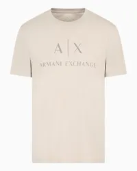 Armani Exchange OFFICIAL STORE T-shirt Regular Fit In Jersey Con Logo Tortora