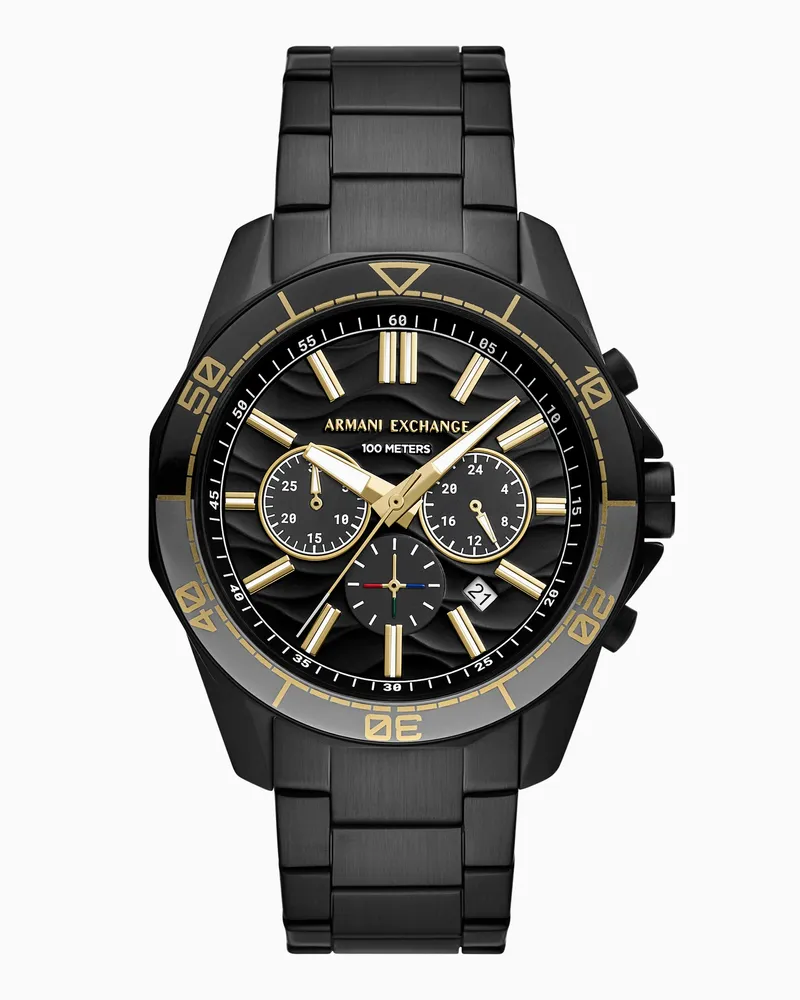 Armani Exchange Orologio cronografo in acciaio inossidabile nero Multicolore