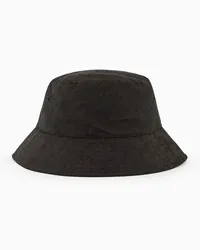 Armani Exchange OFFICIAL STORE Bucket Hat In Tessuto Tecnico Monogram Nero