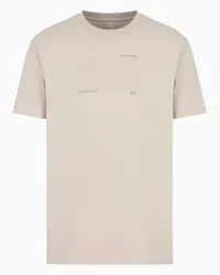 Armani Exchange OFFICIAL STORE T-shirt Regular Fit In Cotone Organico Asv Con Lettering Ricamato Beige