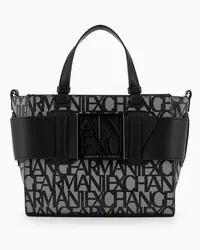 Armani Exchange OFFICIAL STORE Borsa Tote Media Con Dettaglio A Contrasto Nero